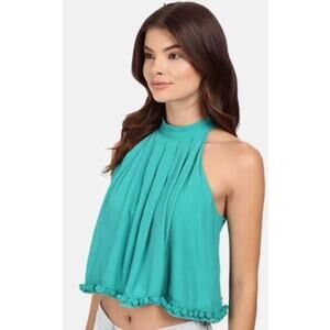 LOVERS + FRIENDS Botanic A Line Crop Pom Pom Top NEW Size Small